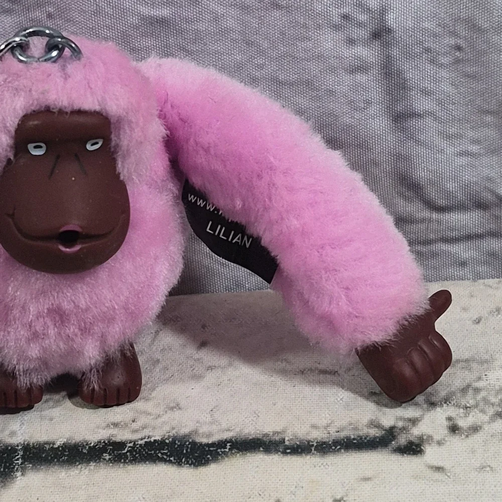 Kipling Monkey Keychain Pink Lilian Thumb Sucking Hanging Figure New NWT